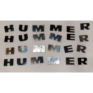 HUMMER 3/8 " Letters Emblem 4 Sets StickOn Chrome Mirror